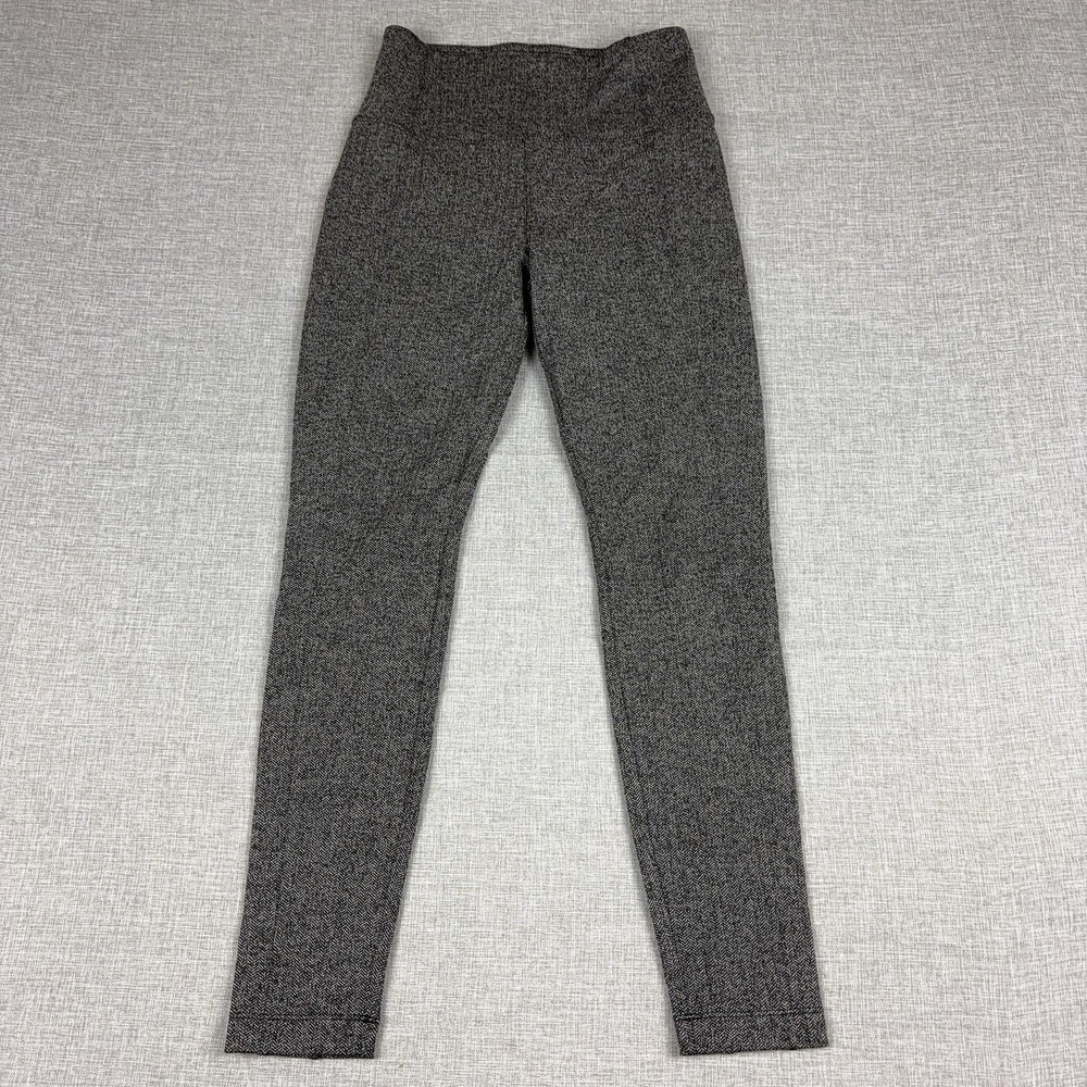 Athleta Leggings Womens XS‎ Gray Herringbone Ankle Pockets Stretch Yoga